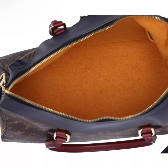 Louis Vuitton Tuileries Monogram Canvas Satchel Shoulder Bag Brown Blue - Picture 10 of 12